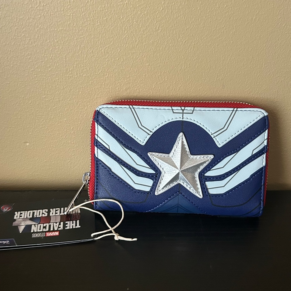 Loungefly Marvel Falcon Captain America Cosplay Zip Around Wallet